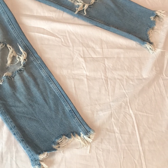 We The Free by Free People Distressed Ankle Mid Rise Jeans 25 - Picture 4 of 14